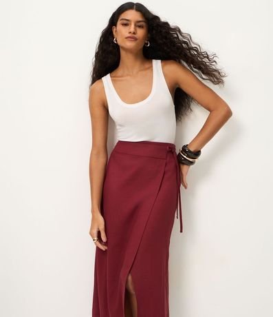 Pollera Midi Sobre en Viscolino con Encaje 2