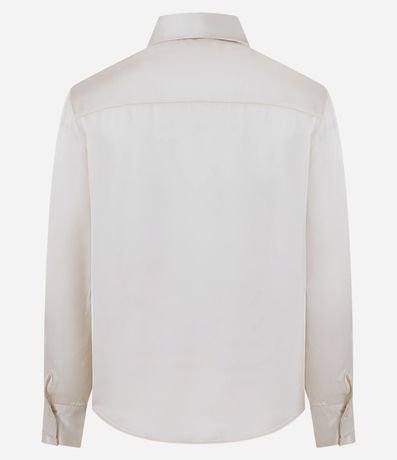 Camisa Manga Larga en Satén con Bajo Redondeado 2