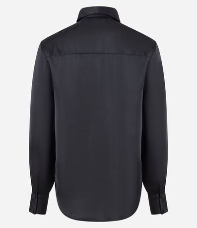 Camisa Manga Larga en Satén con Bajo Redondeado 2