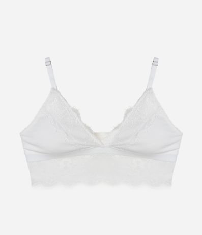 Soutien Top en Algodón Texturizado con Encaje Contrastante 4