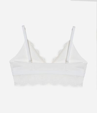 Soutien Top en Algodón Texturizado con Encaje Contrastante 5