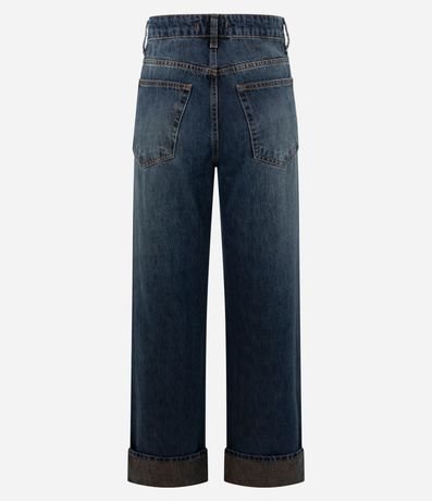 Pantalón de Jean Recto Comfort con Cintura Alta y Ruedo Plegado 2