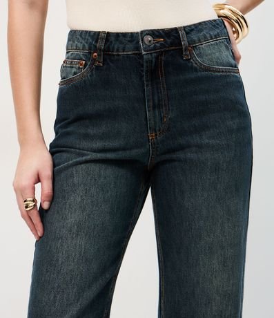 Pantalón de Jean Recto Comfort con Cintura Alta y Ruedo Plegado 4