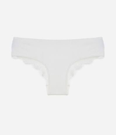 Bombacha Boyshort en Algodón Texturizado con Encaje Contrastante 5