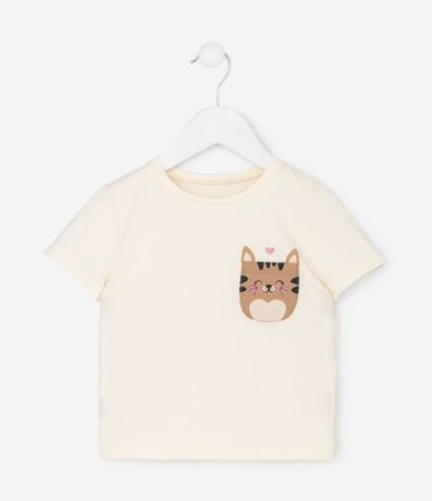Remera Infantil Slim con Pequeño Bolsillo de Gatito – Talle 1 a 5/6 años