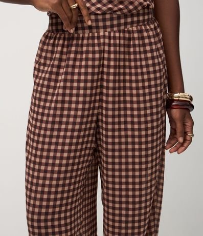Pantalón Aladino en Chiffon con Estampa Escocesa 4
