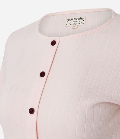 Pijama Corto en Rib Tricosada con Frufru Contrastante 2