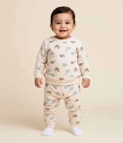 Conjunto Infantil con Saco Dinosaurio y Pantalón Jogger – Talle RN a 18 Meses
