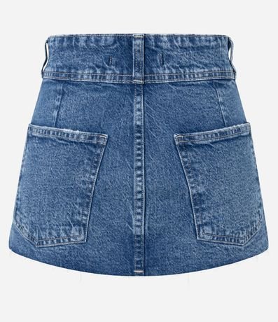 Minifalda en Jeans con Cintura Baja y Bolsillos 2