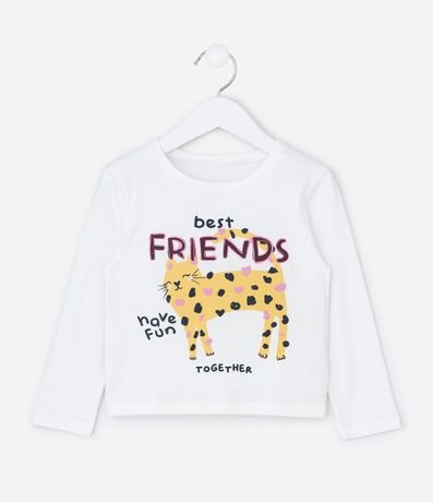 Blusa Infantil Relaxed con Estampa de Gatito – Talle 1 a 5/6 años