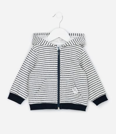 Campera Infantil Rayada con Capucha – Talle RN a 18 Meses