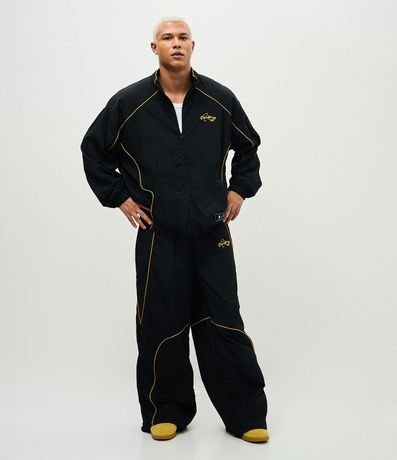 Pantalón Masculino Microfibra Ronaldinho con Piping Contrastante