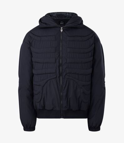 Campera Puffer con Textura de Esqueleto 5