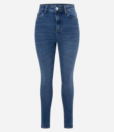 Pantalón Skinny en Jeans con Elastano y Cintura Alta