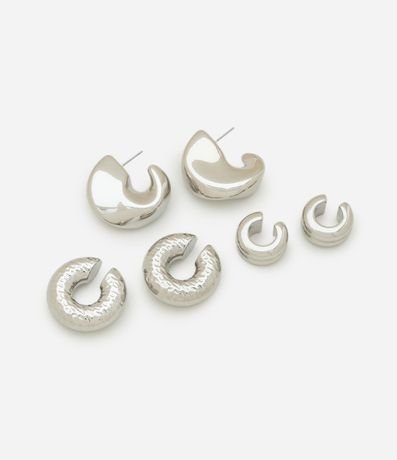 Kit 03 Argollas con Diferentes Texturas Metalizadas