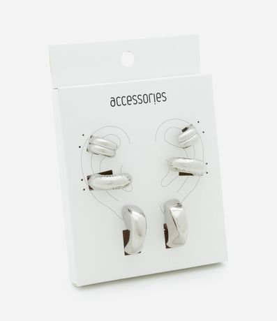 Kit 03 Argollas con Diferentes Texturas Metalizadas 3