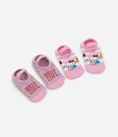 Kit 02 Medias Ballet Infantiles con Estampado Hello Kitty – Talle 19/22 a 31/34