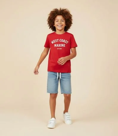 Bermuda Infantil en Jeans con Cintura Elástica y Cordón – Talle 5 a 14 años