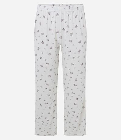 Pijama Largo en Punto con Estampado de Flores 6
