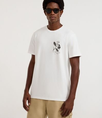 Remera Manga Corta con Estampado de Follaje 1