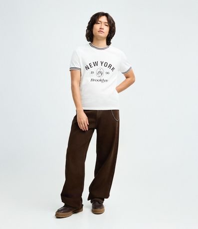 Pantalón Super Baggy en Sarga con Cadena