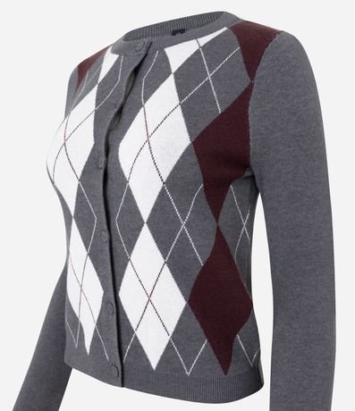 Blusa en Punto de Cuadros con Botones Delanteros 7
