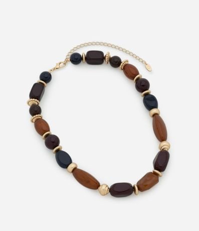 Collar Corto Resinado con Cuentas Ovaladas 2