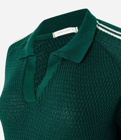 Blusa Polo en Punto con Manga Corta y Detalle de Rayas 6