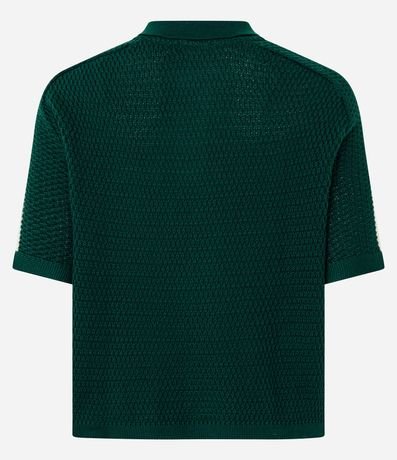 Blusa Polo en Punto con Manga Corta y Detalle de Rayas 8