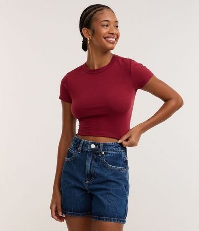 Blusa Baby Tee en Algodón con Sisa Deslocada