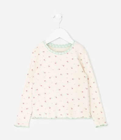 Pijama Infantil con Blusa Floral y Pantalón de Cuadros – Talle 1 a 6 años 3
