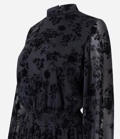 Vestido Corto en Tule Floral Flocado 2