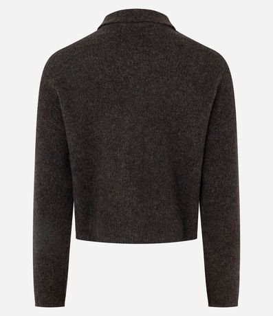 Cardigan Corto en Punto con Cuello Polo 7