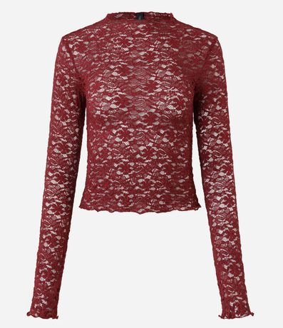 Blusa Manga Larga en Encaje Texturizada 1