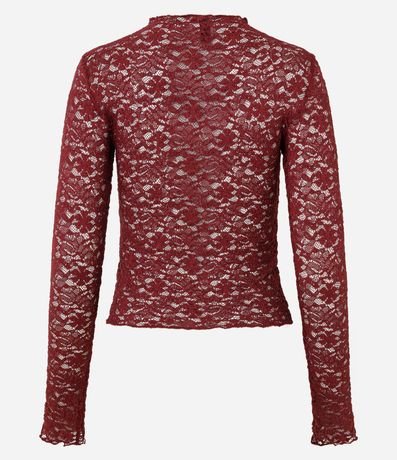 Blusa Manga Larga en Encaje Texturizada 3