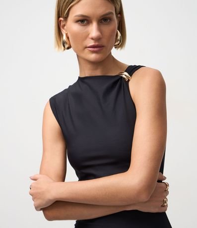 Vestido Midi con Hebilla en la Asa y Fruncido en el Lateral 3