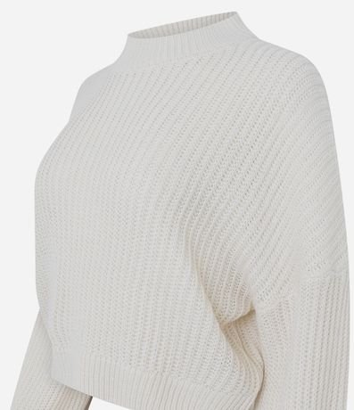 Blusa en Punto con Cuello Alto y Manga Amplia 2