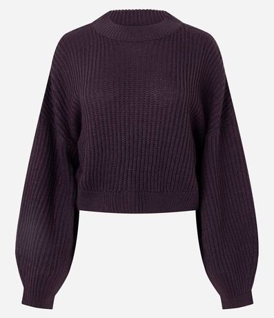 Blusa en Punto con Cuello Alto y Manga Amplia 5