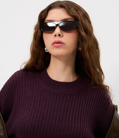 Blusa en Punto con Cuello Alto y Manga Amplia 3