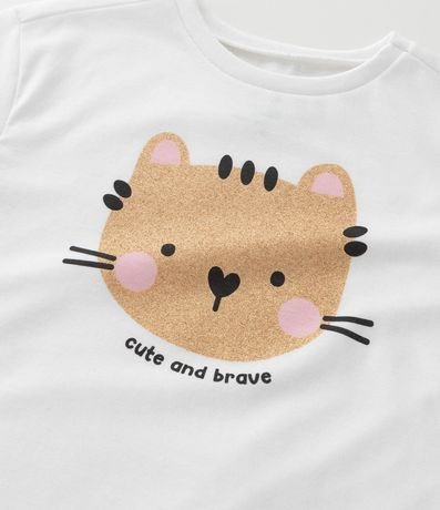 Remera Infantil con Estampado Gato Purpurina - Talle 1 A 6 años 4