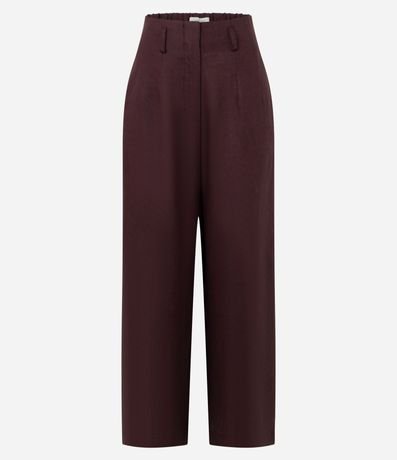 Pantalón Recto en Lino con Cintura Elástica 5