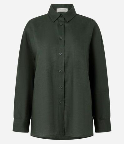 Camisa Oversized en Lino con Bolsillo en el Pecho 5
