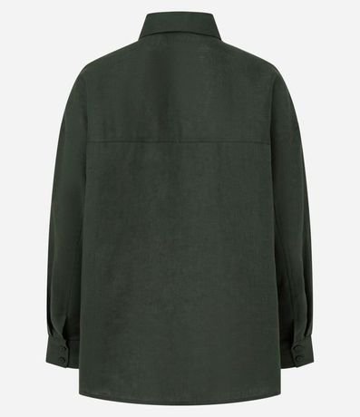 Camisa Oversized en Lino con Bolsillo en el Pecho 6