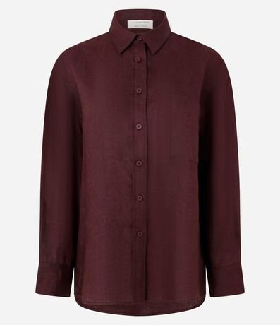 Camisa Oversized en Lino con Bolsillo en el Pecho 6