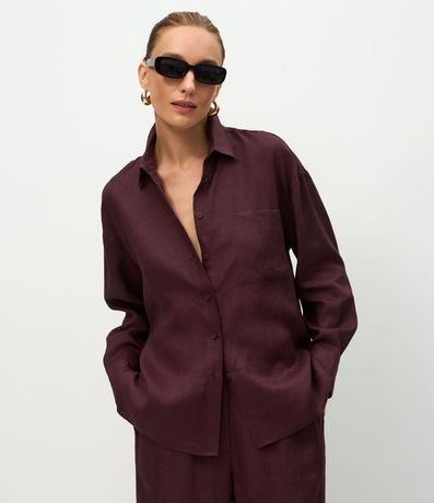 Camisa Oversized en Lino con Bolsillo en el Pecho 2