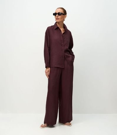 Camisa Oversized en Lino con Bolsillo en el Pecho 3