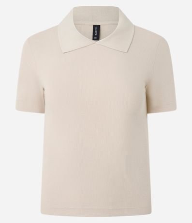 Blusa Polo en Rib con Manga Corta 4