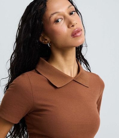Blusa Polo en Rib con Manga Corta 4