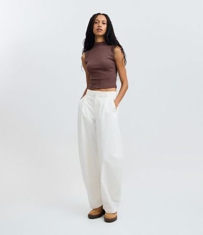 Blusa Acanalada en Rib con Cuello Alto 2