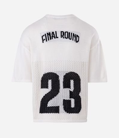Remera Oversized Manga Corta en Jacquard Deportiva Nº 23 6